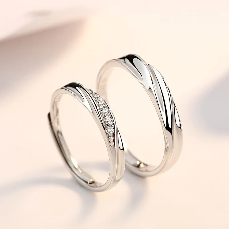 Shiny Ring Couple PT950 Platinum - Bright platinum ring surface, paired love, for confession and engagement