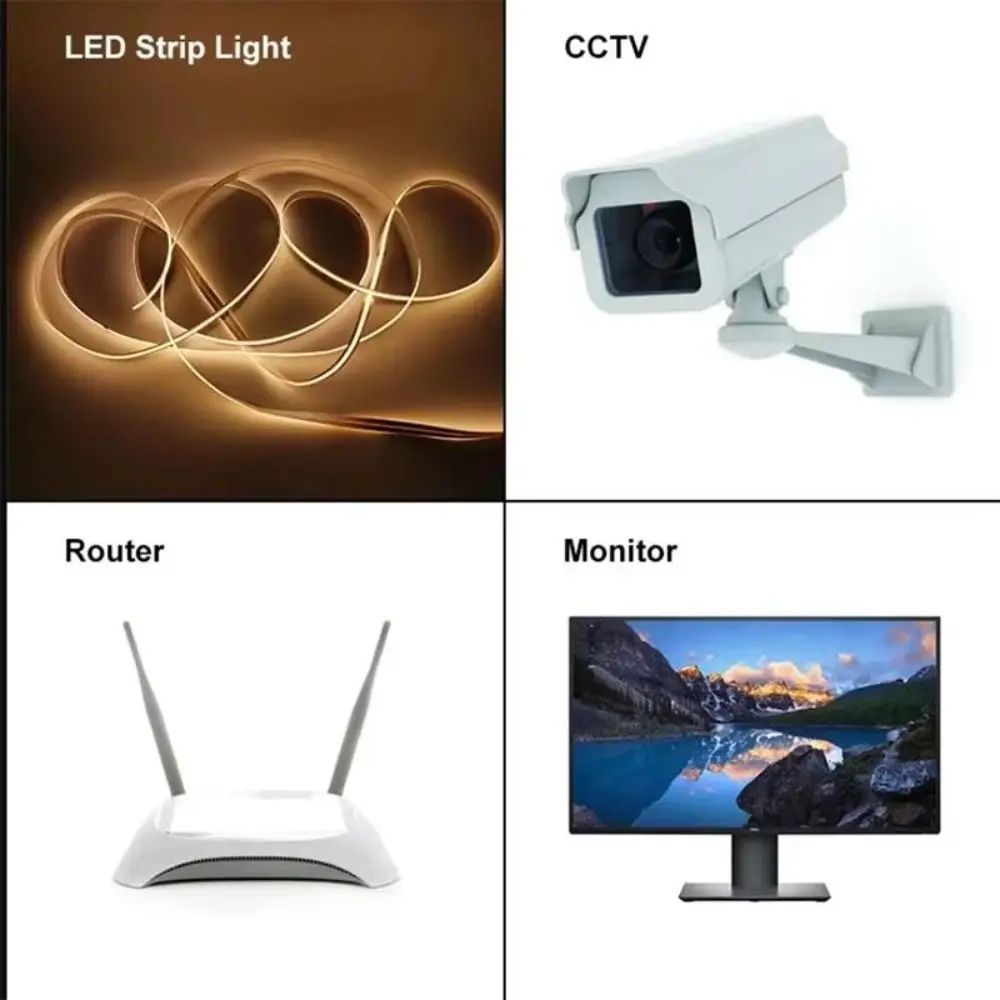 Switchgear DC 12V Light Switch Black White Plastic DC Connector Female Male Power Cable LED Strip Light