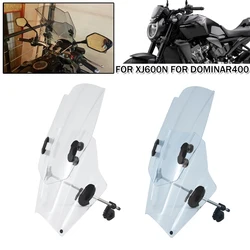 Motorcycle Windscreen With Adjustable Bracket Deflector For XJR1300 XJ600N CB1000R CBR650R For Bajaj Dominar 400 Bicycle Scooter