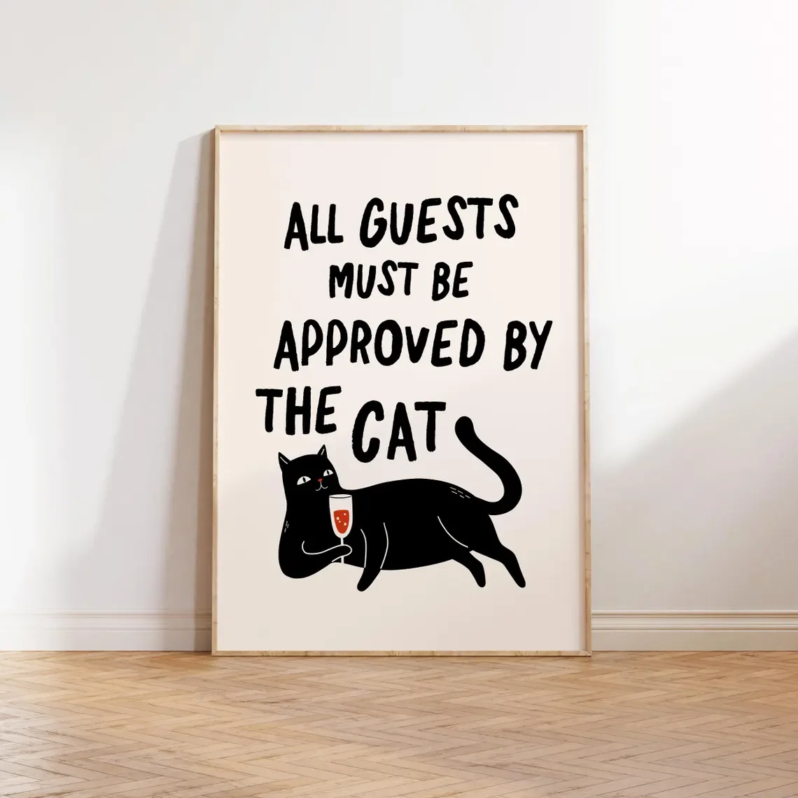 Funny Cat Print Trendy Cat Home Decor Cat Owner Gift Abstract Kitten Poster Cute Cat Print Minimalist Cat Lover Art Digital Down