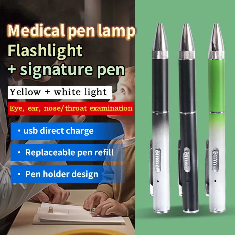 Medical pen lamp double light source rechargeable multi-function Ear, nose and throat examination special