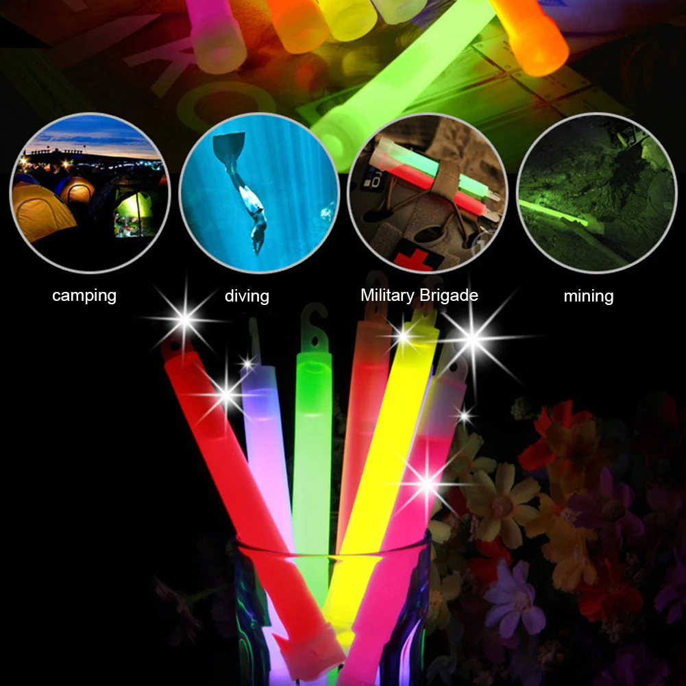 5/10PCS Survival Glow Light Sticks Walking Hiking Camping SOS Outdoor Fluorescence Sticks Emergency Halloween Decoratio