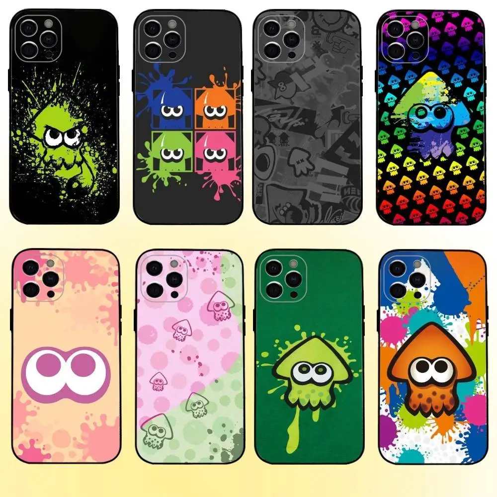 

Game S-Splatoon 3 Phone Phone Case For iPhone17,16,15,14,13,12,11 Plus,Pro Max Soft Black Cover