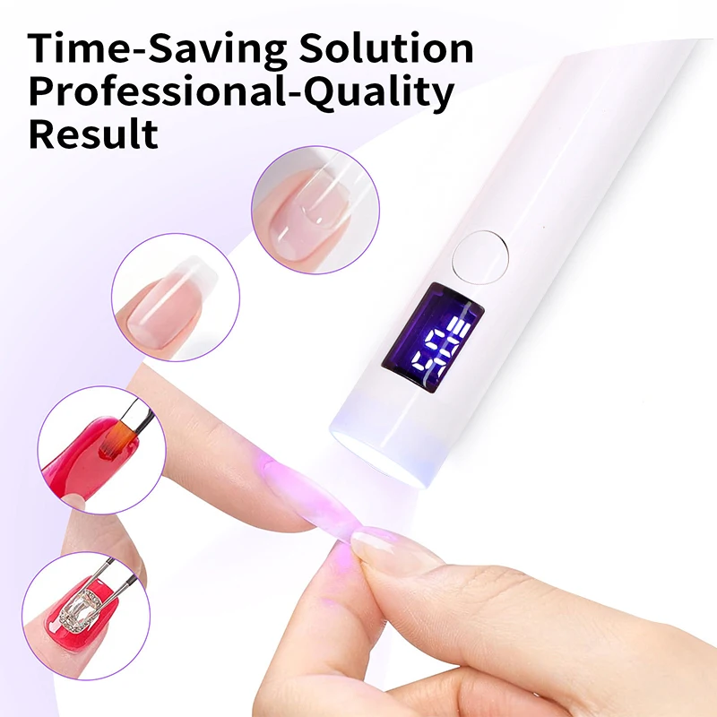 3W USB UV LED Nail Lamp 1 BEAD Quick Dry Nail Dryer Machine For Curing All Nail Gel Rechargeable Home Salon Phototherapy Tools