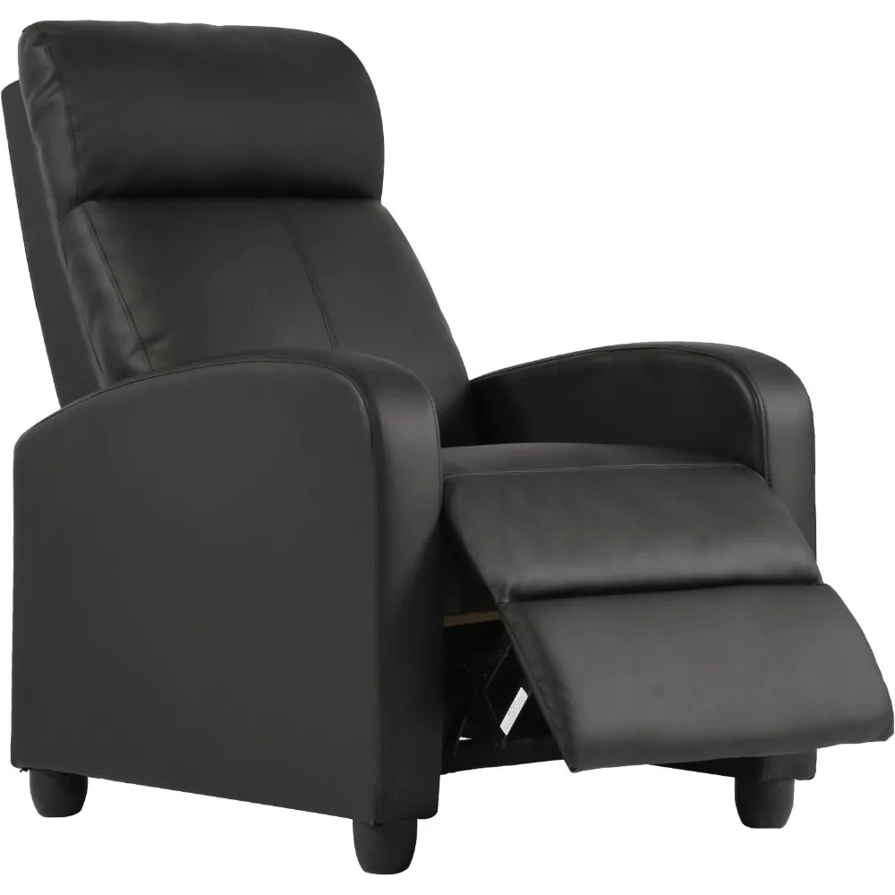 

Recliner Chair for Living Room Home Theater Seating Single Reclining Sofa Lounge With Padded Seat Backrest (Black) Furniture