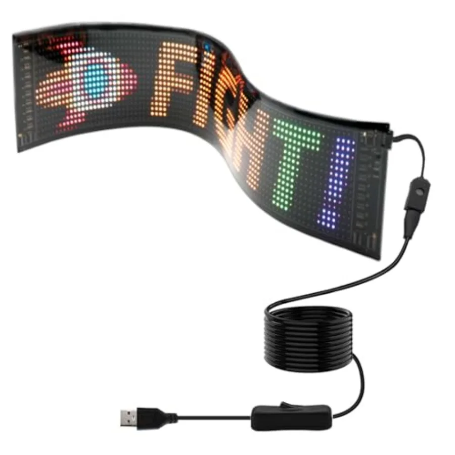 

Programmable LED Scrolling Sign - Full Color Display Board with Bluetooth APP Control - Custom Text and GIF Patterns - Perfect