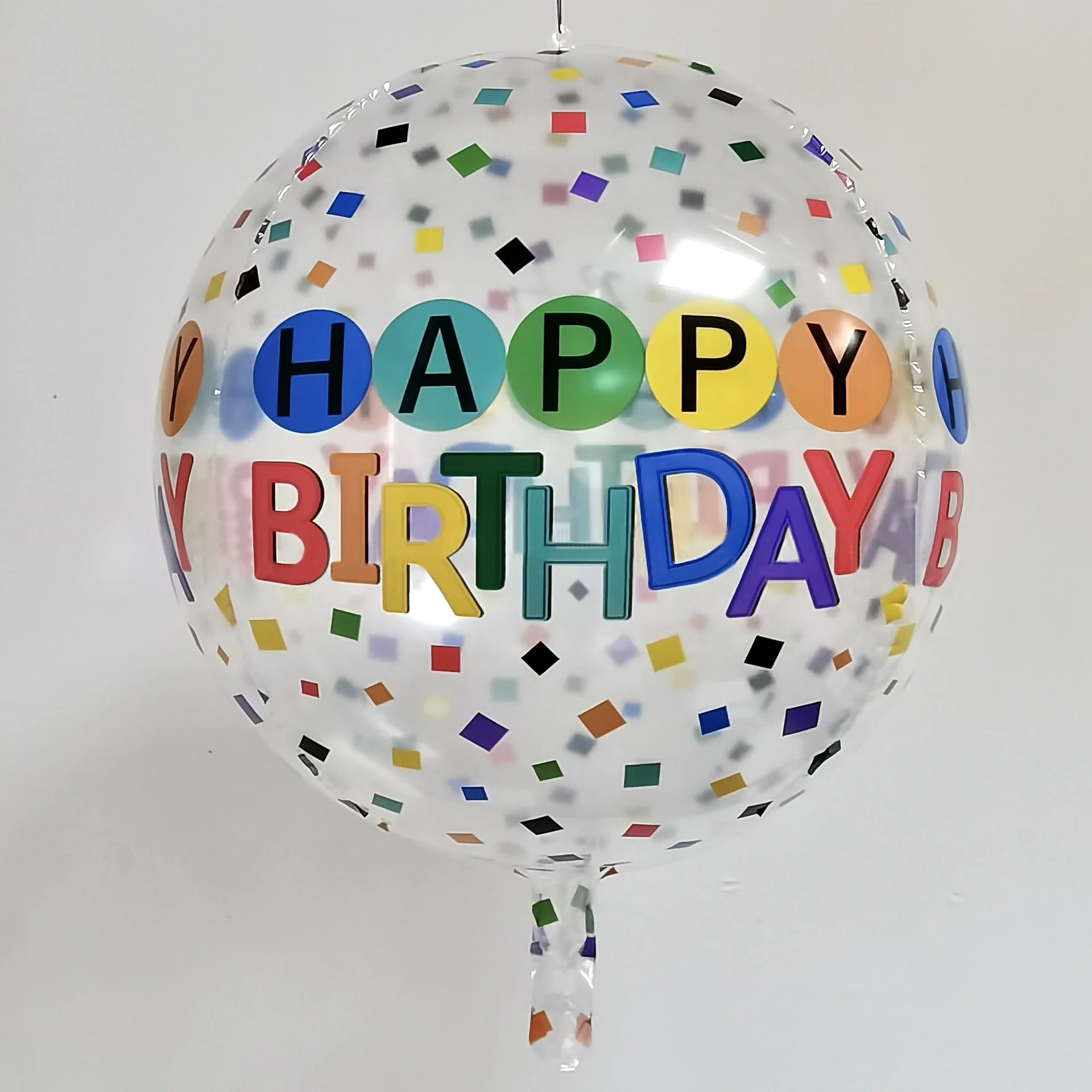 Ballon rond en aluminium Transparent 4d de 22 pouces, décoration de fête à thème d'anniversaire, vente en gros