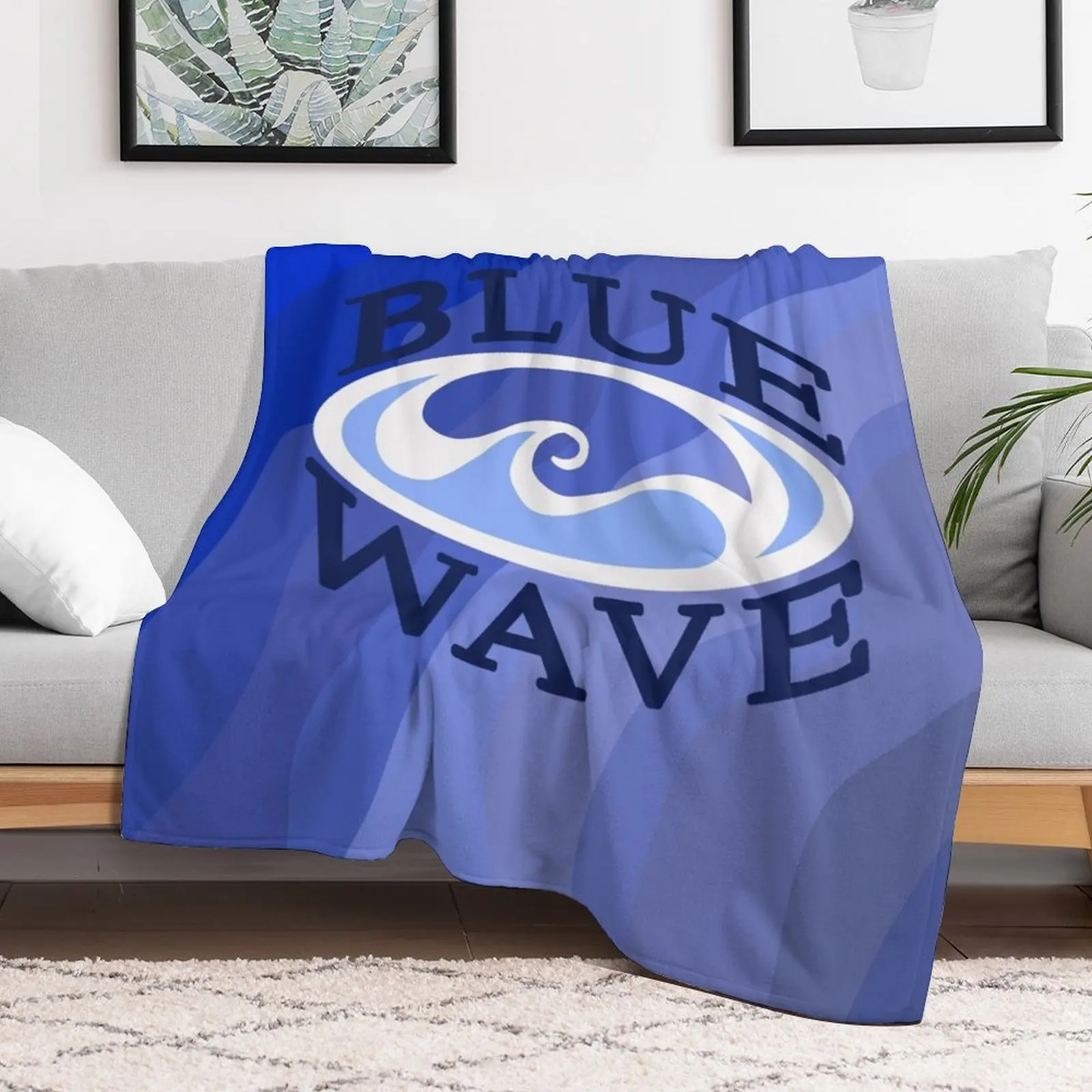 Geneseo Swim & Dive Blue Wave Throw Blanket Giant Sofa Flannel Fabric Soft Plaid Decorative Sofas Blankets