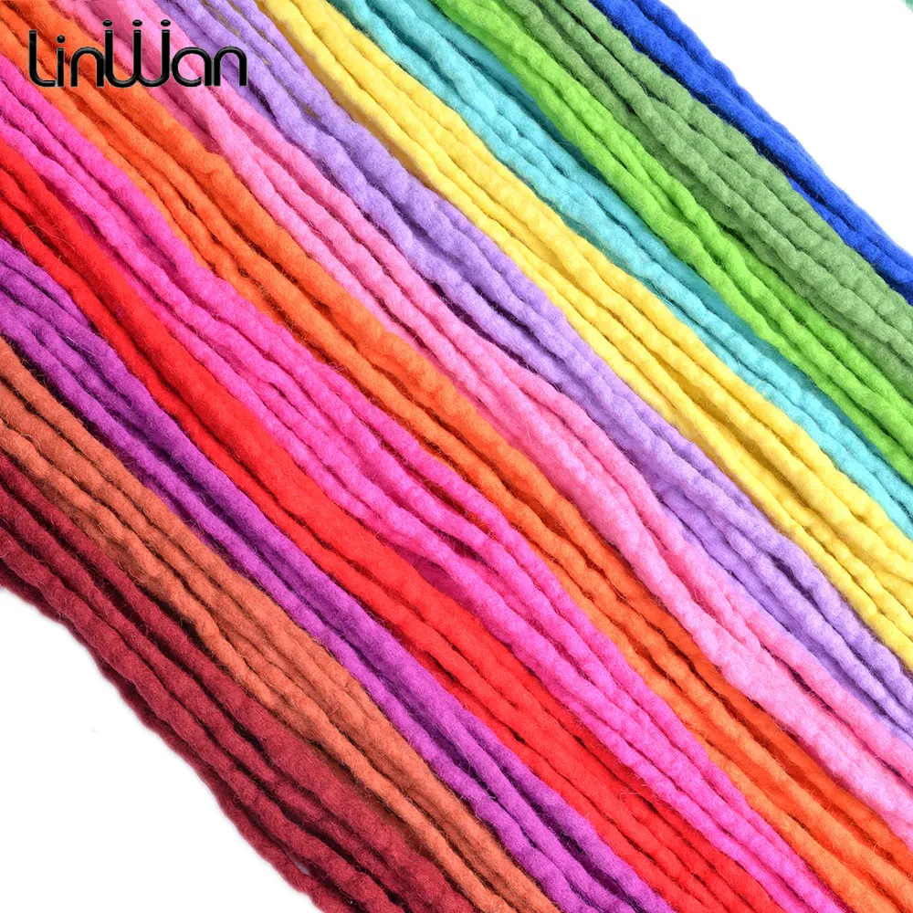 Synthetic Dreadlocks Crochet Hair 20inch Soft Wool Dread Locs Handmade Braiding Hair Extension For Afro Women Men Hip Hop Style