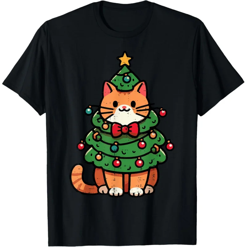 

Ginger Cat Christmas tree cute Xmas girls kids toddler women T-shirt