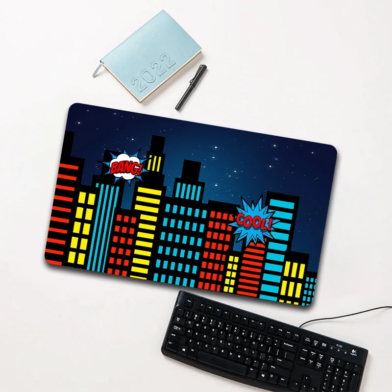 

Comic Style City "BANG COOL" Mouse Pad Large Non-slip Waterproof Desk Mat for Laptop Office