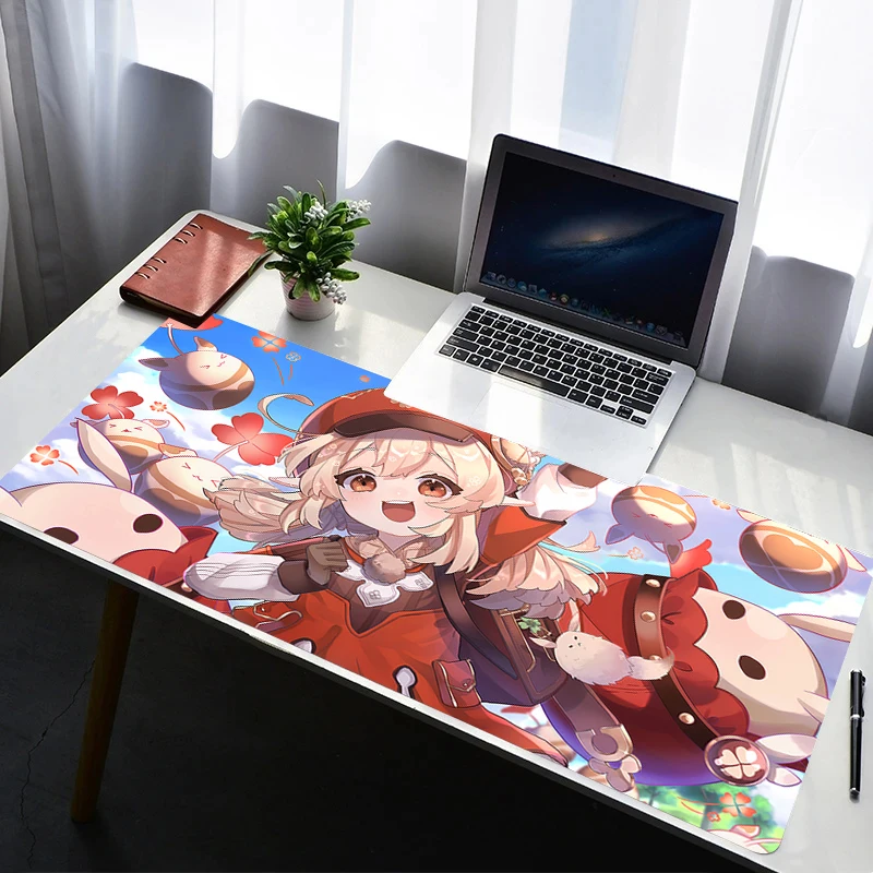 

Mouse Pad Laptop Non Slip Extended Desktop Mouse Mat PC Anime HD Keyboard Pad G-genshin Impact Klee Gaming Accessories Mousepad