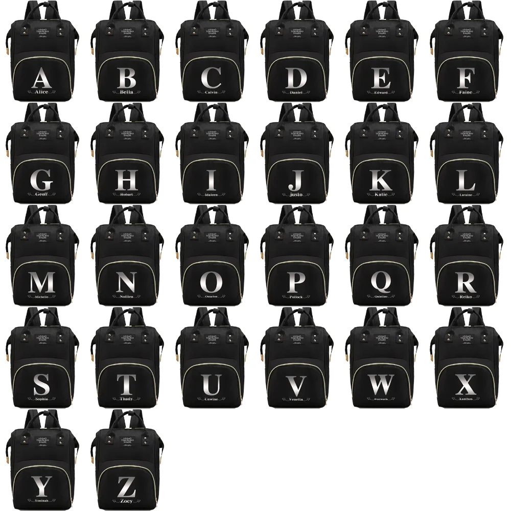 شخصية مخصصة اسم حقيبة المومياء السفر في الهواء الطلق حفاضات مقاومة للماء حقائب السفر حمل متعددة الوظائف حقيبة الظهر خفيفة الوزن