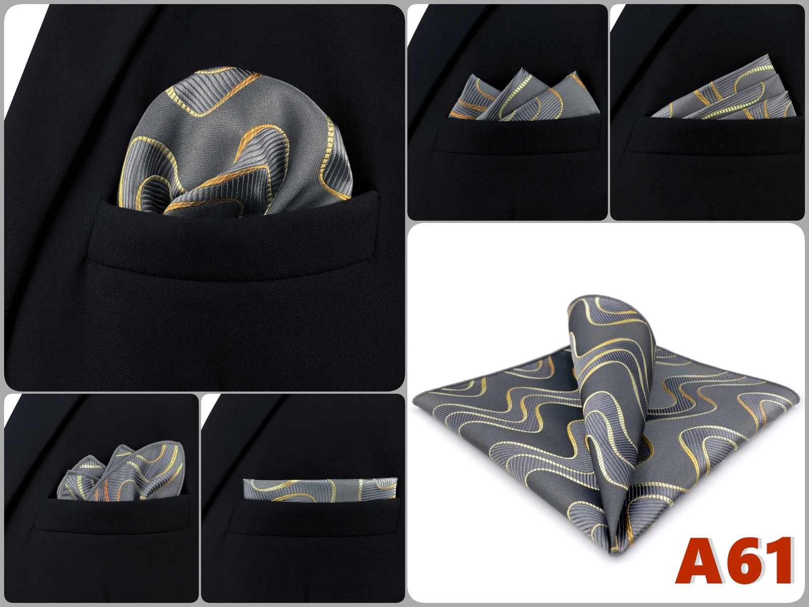 Luxury Mens Pocket Square Handkerchief Multiple Designs Classic Suit Hanky Large Striped Gentlemen Wedding Party Gift for Men