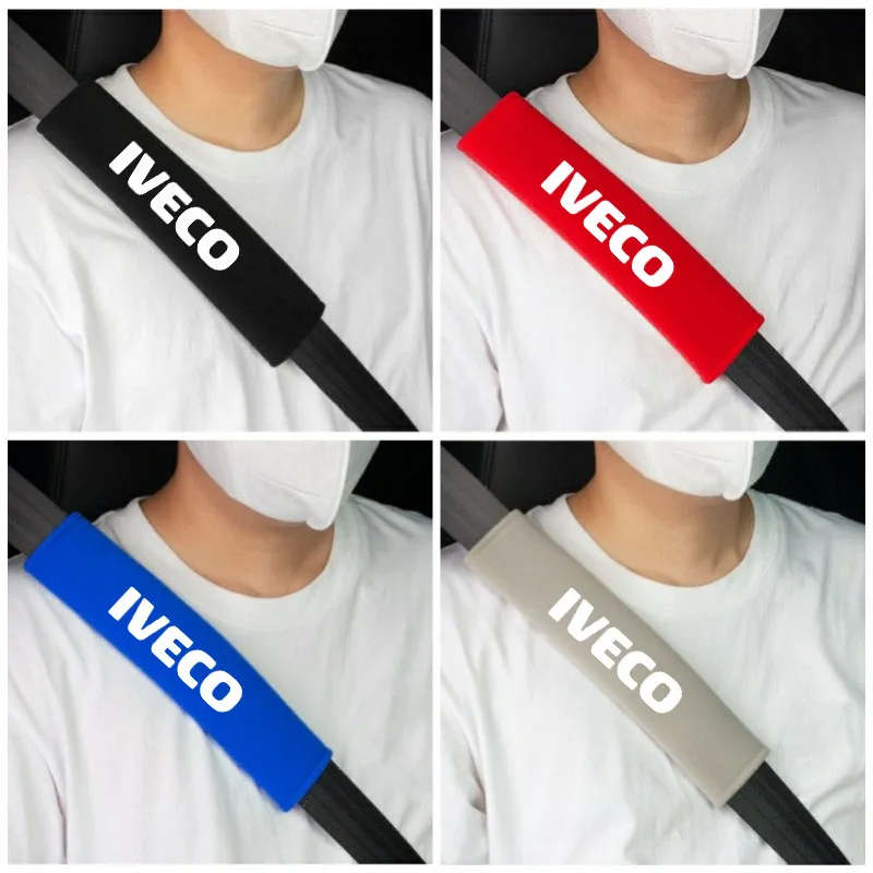 Car Seat Belt Shoulder Cover Breathable Protection Safety SeatBelt Pad For Iveco Daily IV V VI Van EcoDaily Auto Accessories