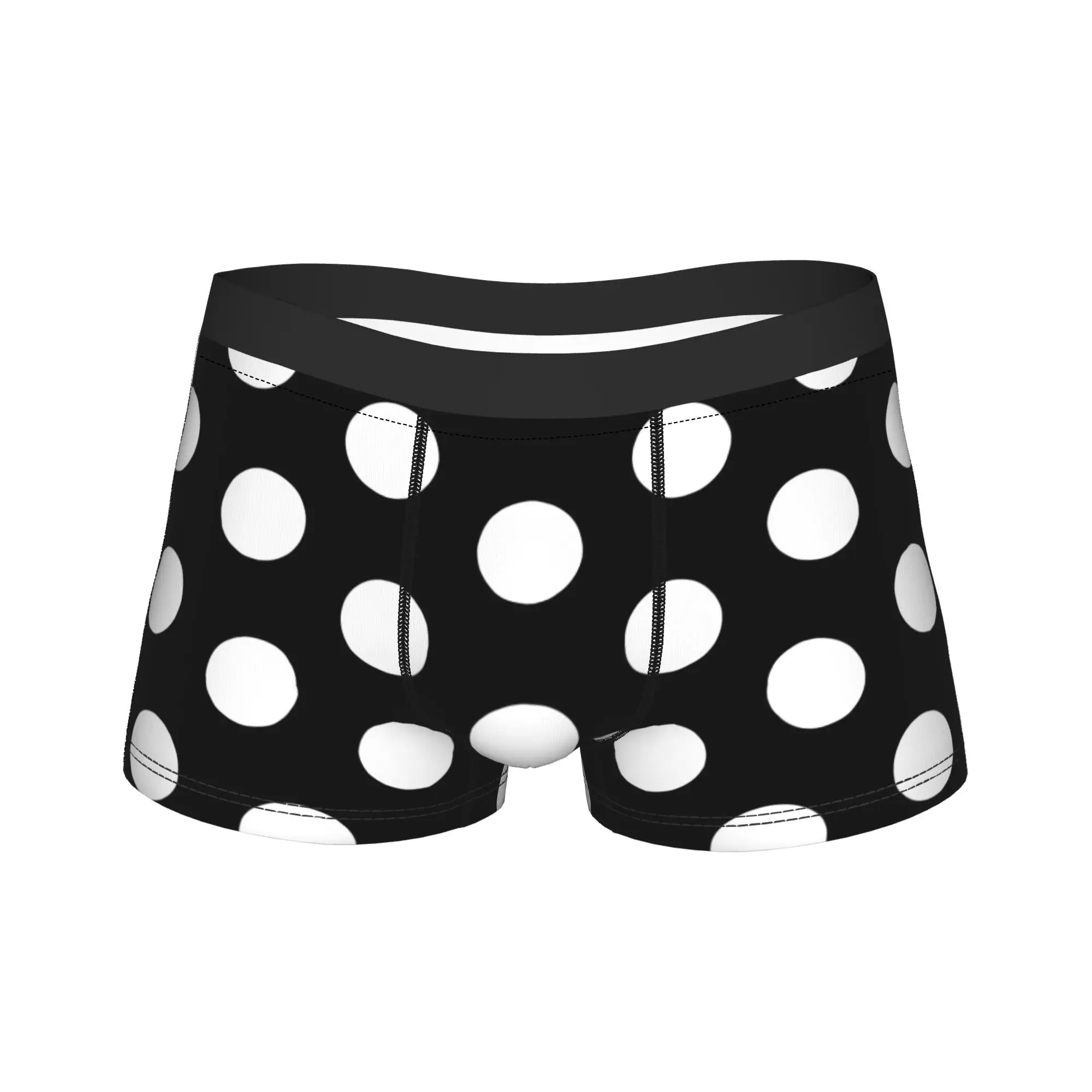 Black Spots Pattern Print Underwear  Comfortable Underpants Print Boxer Brief For Males Pouch Large Size Boxer Shorts