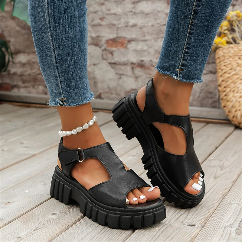 

New Summer Women Sandals Zipper Wedge Sandals Plus Size Sandals Flat Women Shoes Sandals Ladies Roman Sandals Zapatos De Mujer