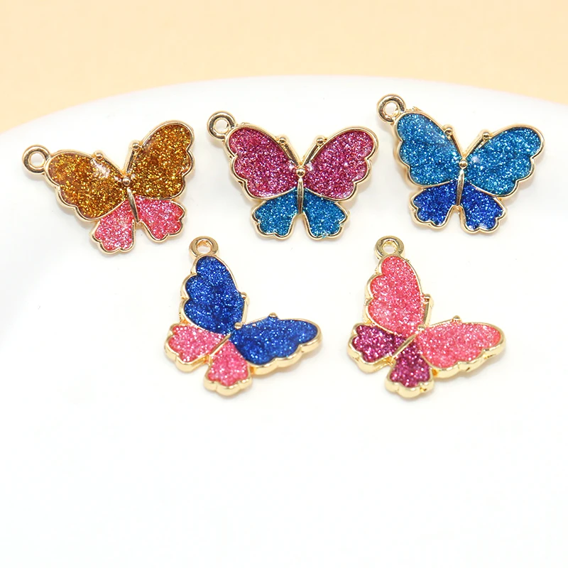 10pcs Colored Butterfly Charms For Jewelry Making DIY Necklaces Earrings Bracelets Handmade Jewelry Findings Pendants Accessorie