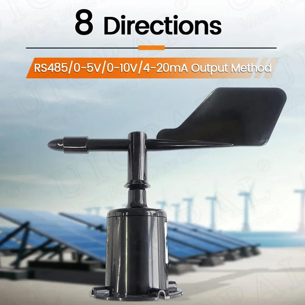 Wind Direction Wind Speed Sensor RS485 0-5V 0-10V 4-20mA Output 30m/s Outdoor 3 Cup Anemometer Sensor