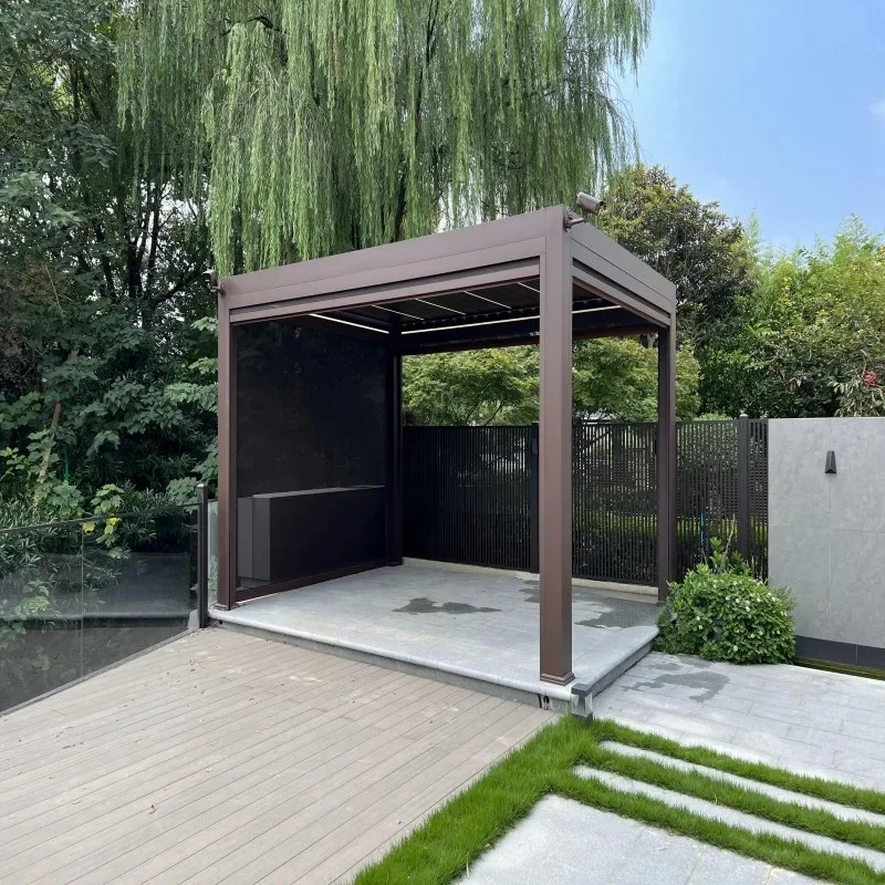 Custom Fashion Aluminum Alloy Aluminum Louver Pergola Shade Pergola