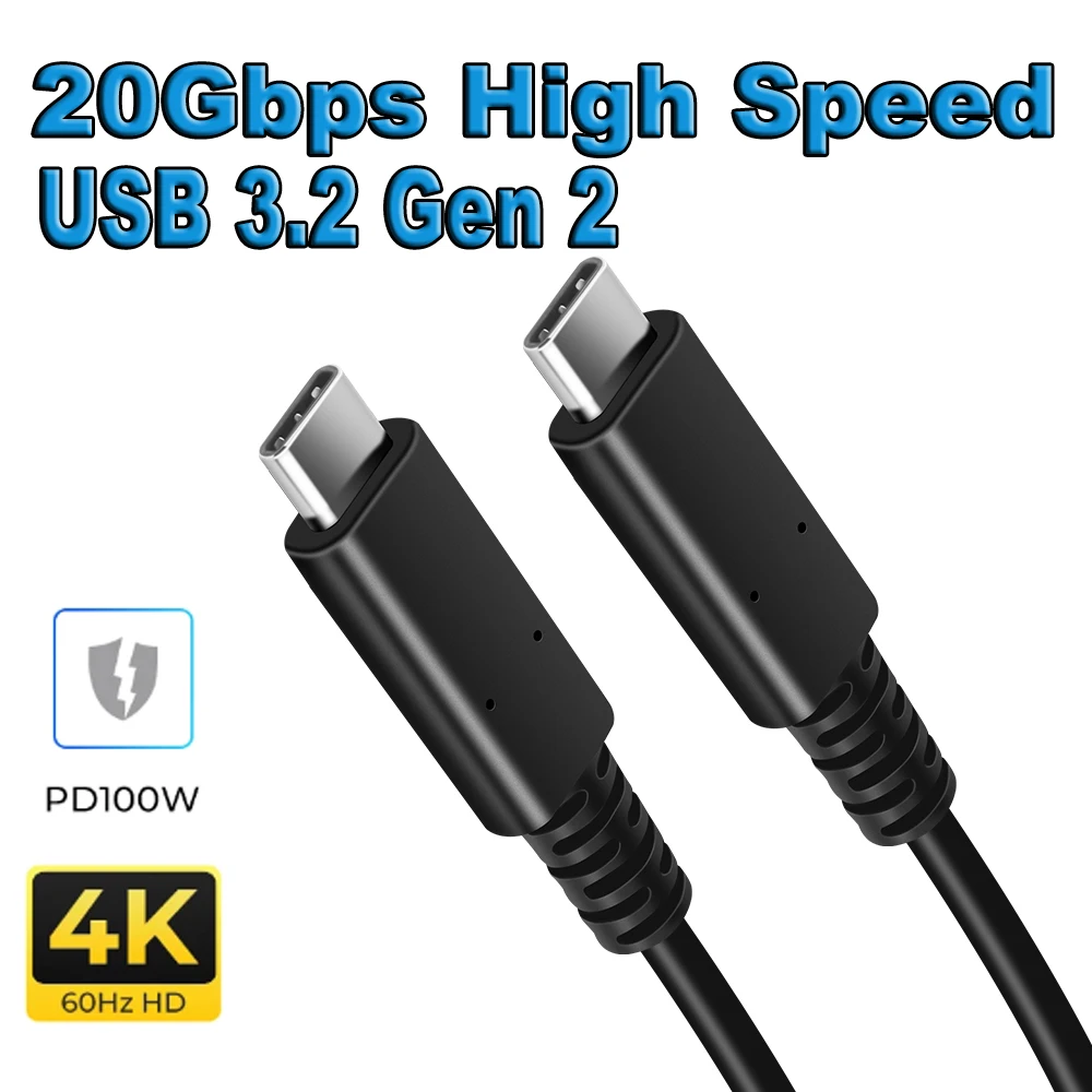 

Короткий кабель USB C, 20 Гбит/с, 4K, 60 Гц, USB 3,2