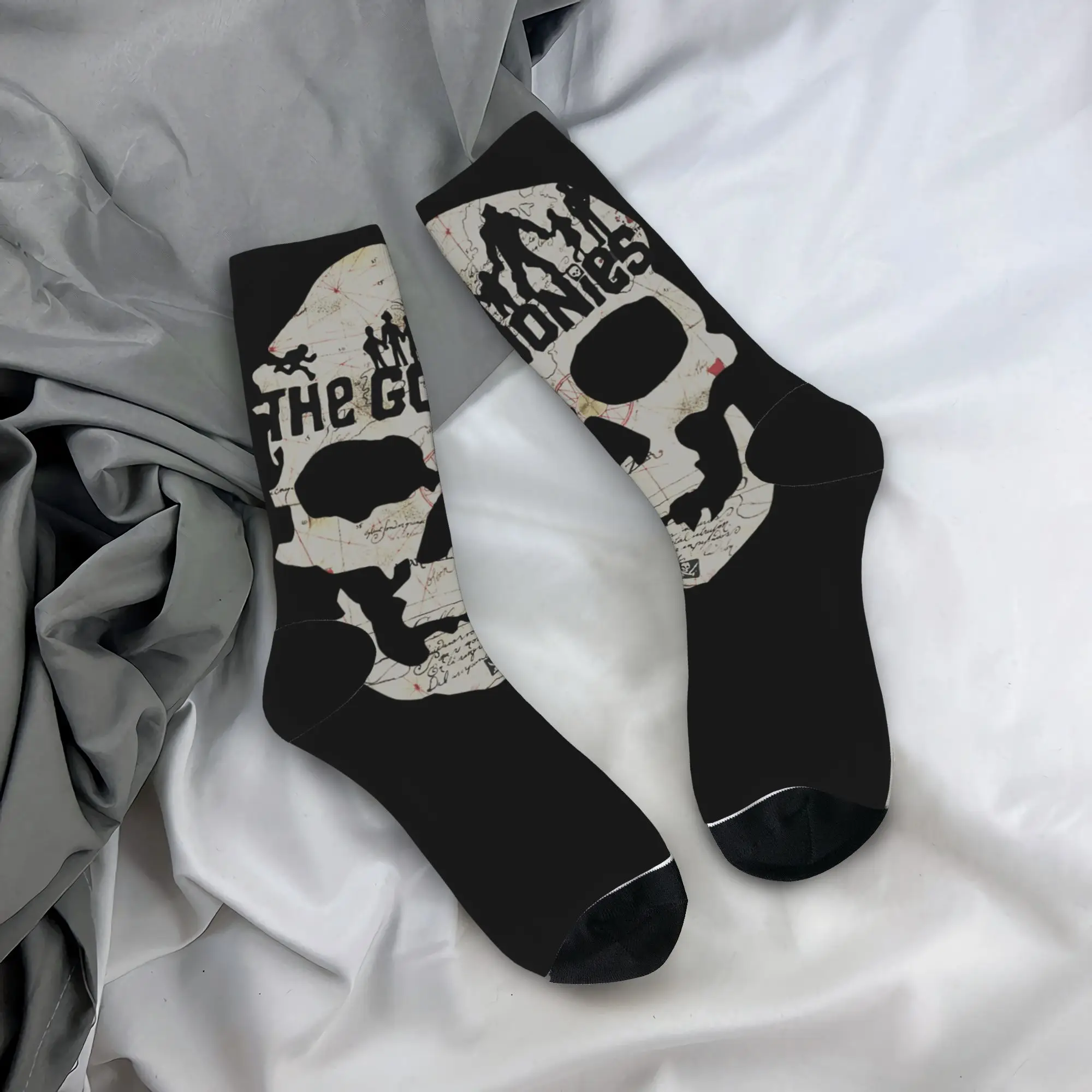 

The Goonies Skeleton Map Poster Socks Men's Women's Polyester Socks Harajuku Spring Summer Autumn Winter Middle Tube Socks Gift