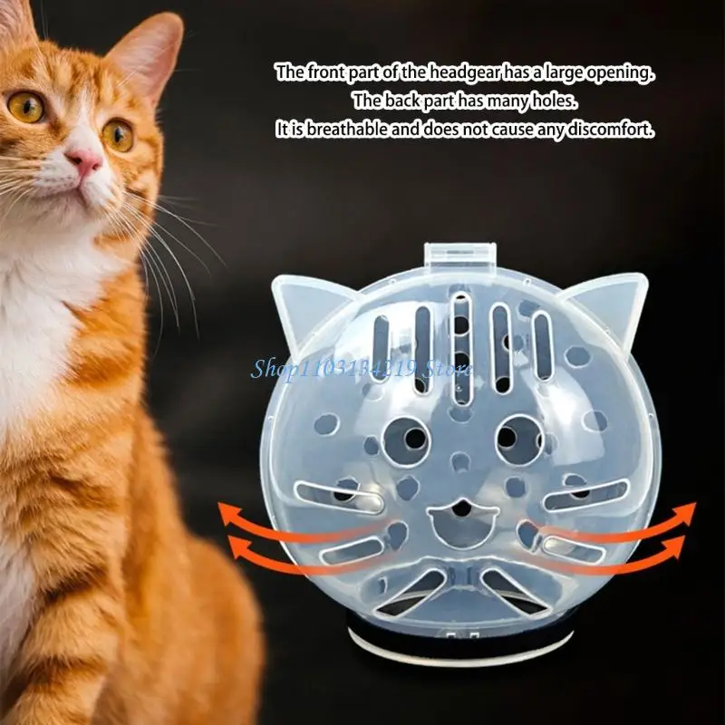N5KC Cats Space Helmets Protective Head Cover with Regulable Belt Cats Bubble Muzzle For Grooming Bathing And Trimming
