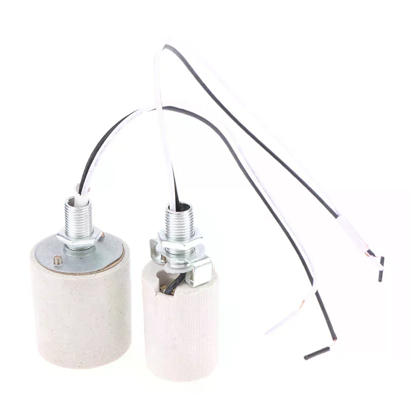E14/e27 Holder Round Ceramic Screw Lamp Led Light Heat Resistant Adapter Home Use Socket for Bulb Base with Cable