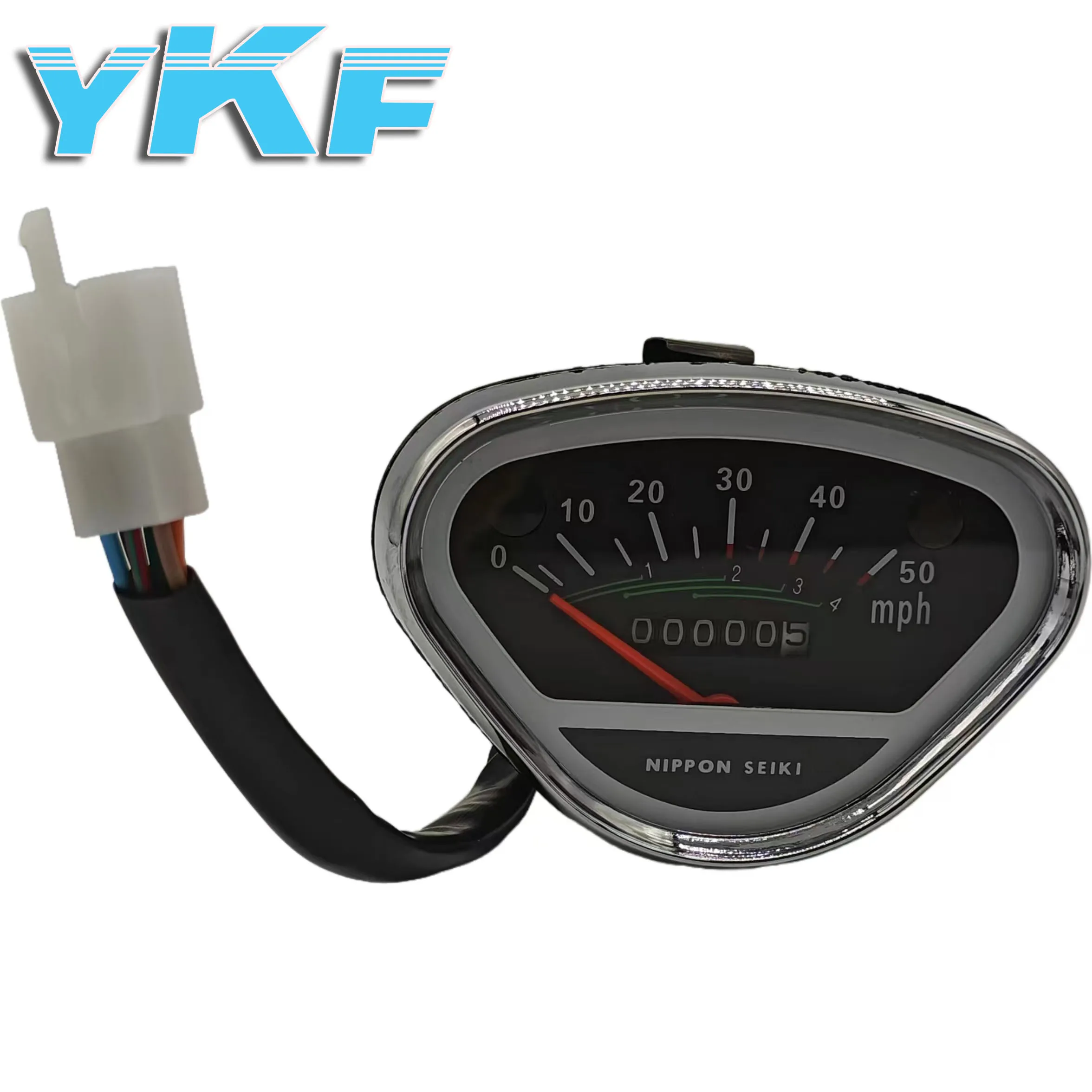 

6V or 12V 50MPH Premium Black Motocross Speedometer, Mile Odometer for DAX CT70 Headlight Barrel