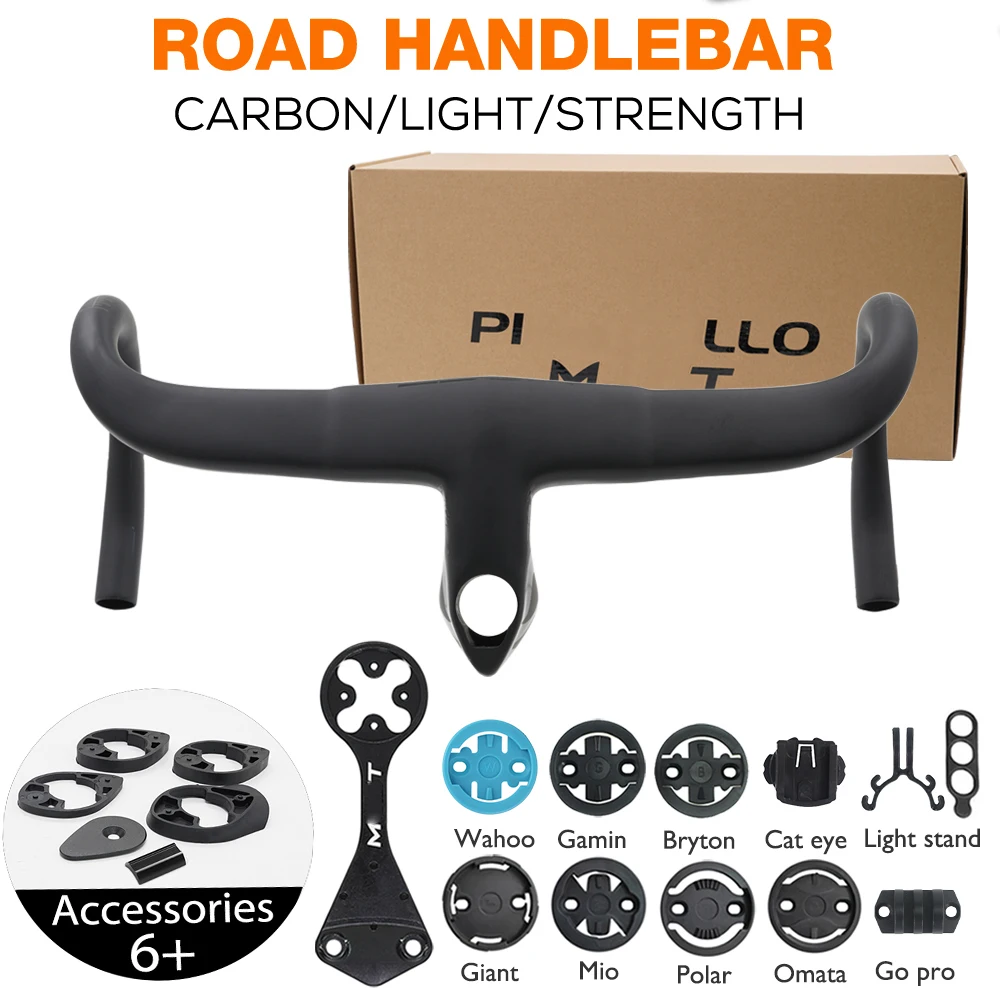 

Road Bike Handlebar Integrated Cockpit 28.6mm for F12 Aero High Strength Full Carbon Fiber Black Paint with Bike Computer Mount