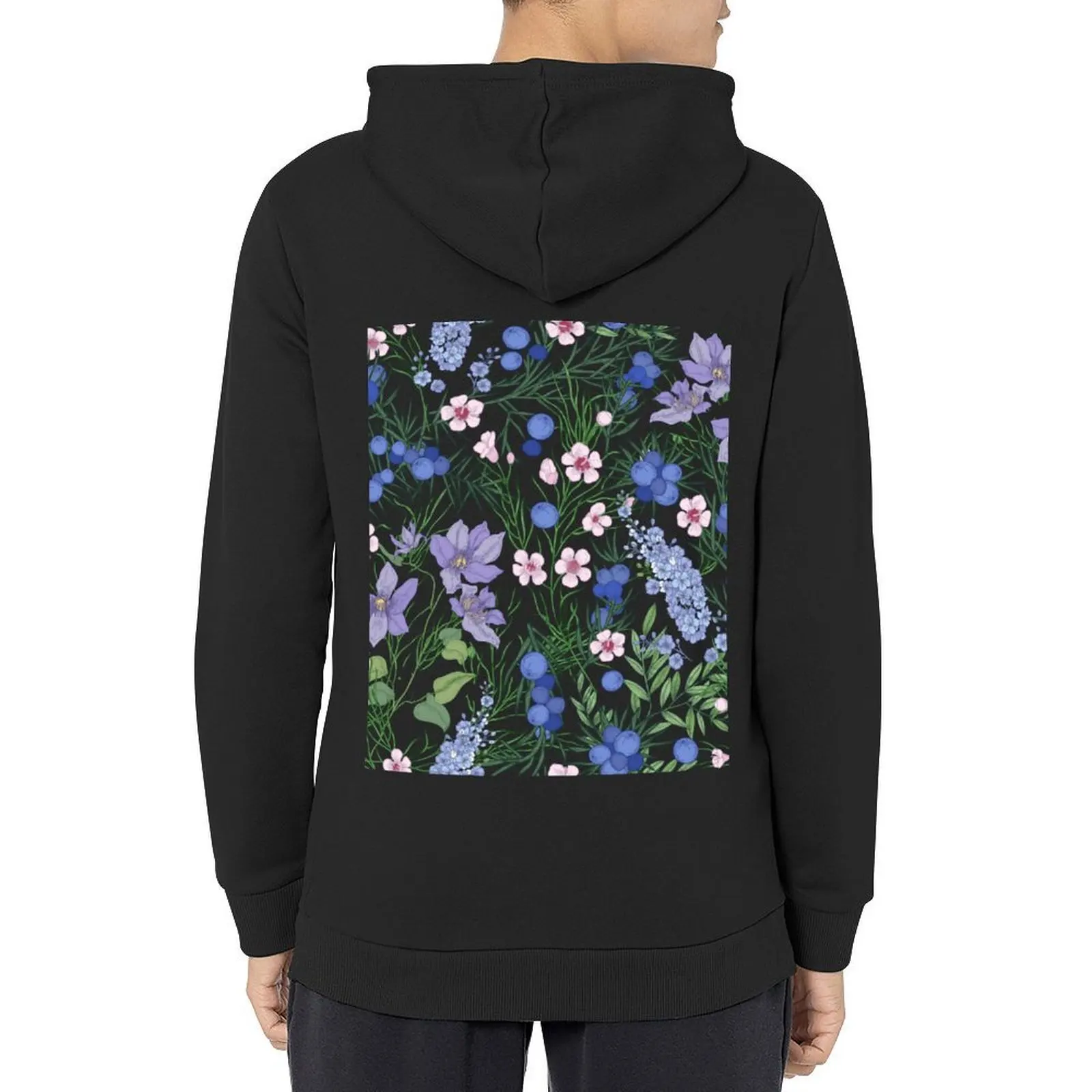 

Juniper and flowers seamless pattern Hoodie autumn clothes autumn new products men's clothes autumn hoodies for men