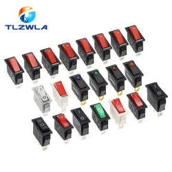 10PCS KCD3 Rocker Switch ON-OFF ON-OFF-ON 2 Position 3Pins Electrical equipment With Light Power Switch 16A 250V / 20A 125V AC