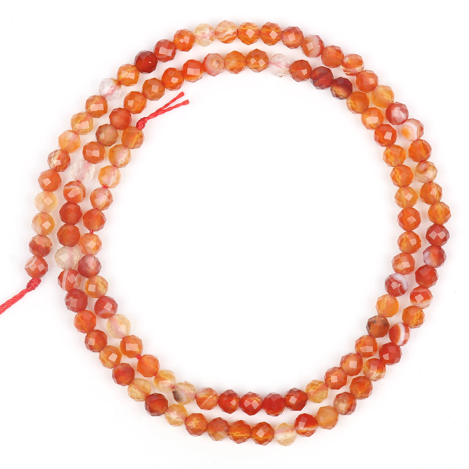 Natural Stone Red Carnelian Beads 2 3 4mm Faceted Agates Small Waist Seed Round Beads for Jewelry Making DIY Bracelet Necklace