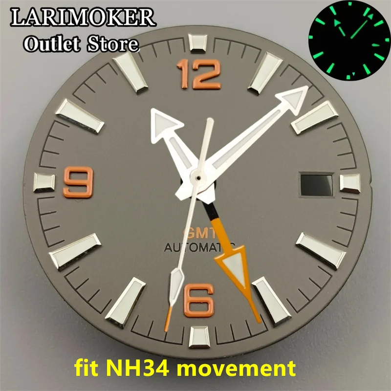 LARIMOKER 31mm dial black white blue luminous dial fit NH35 NH36 NH38 NH34(GMT) movement