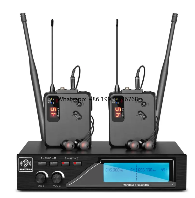 

Professional Dual Channel 4 Receiver in Ears Inalambricos Monitor Wireless In-Ear Monitor for Musicians