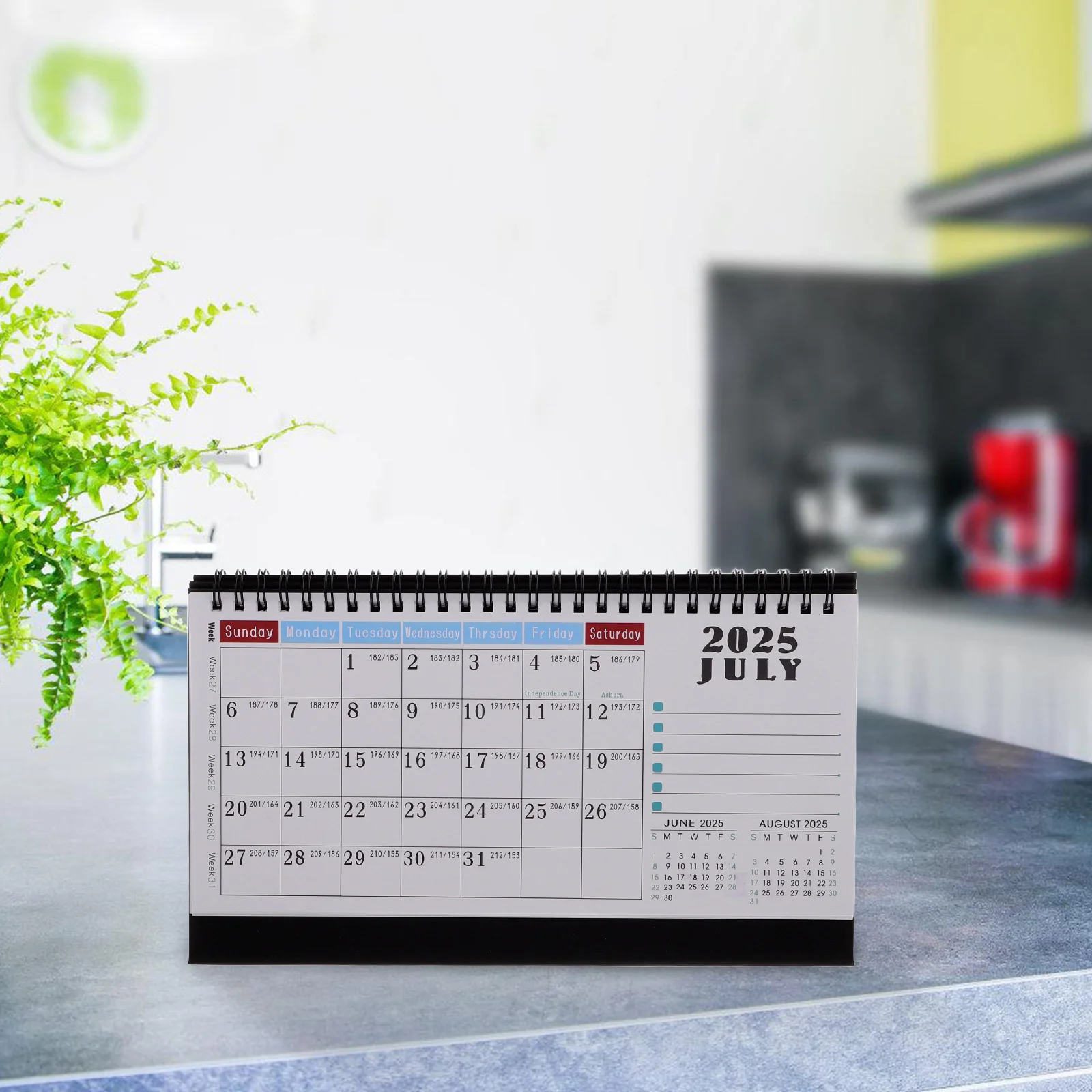 

2026 English Desk Calendar Calendars European and Iron Ring Desktop Ornament