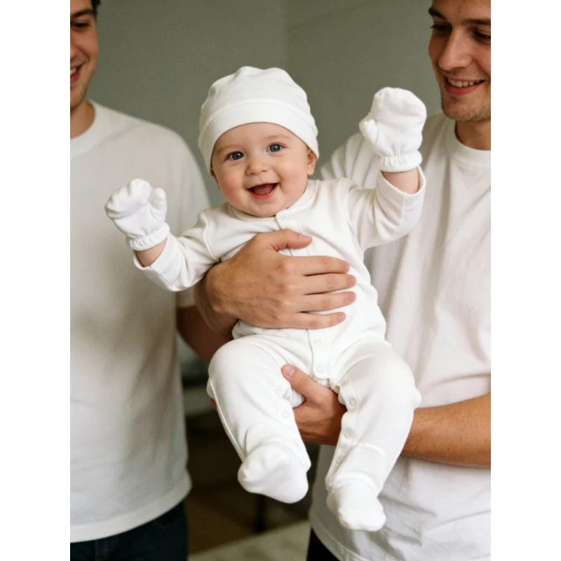 Essential four-piece clothing set for babies，Comfortable and breathable baby jumpsuit，With hat、Gloves and blankets，Easy to Wear