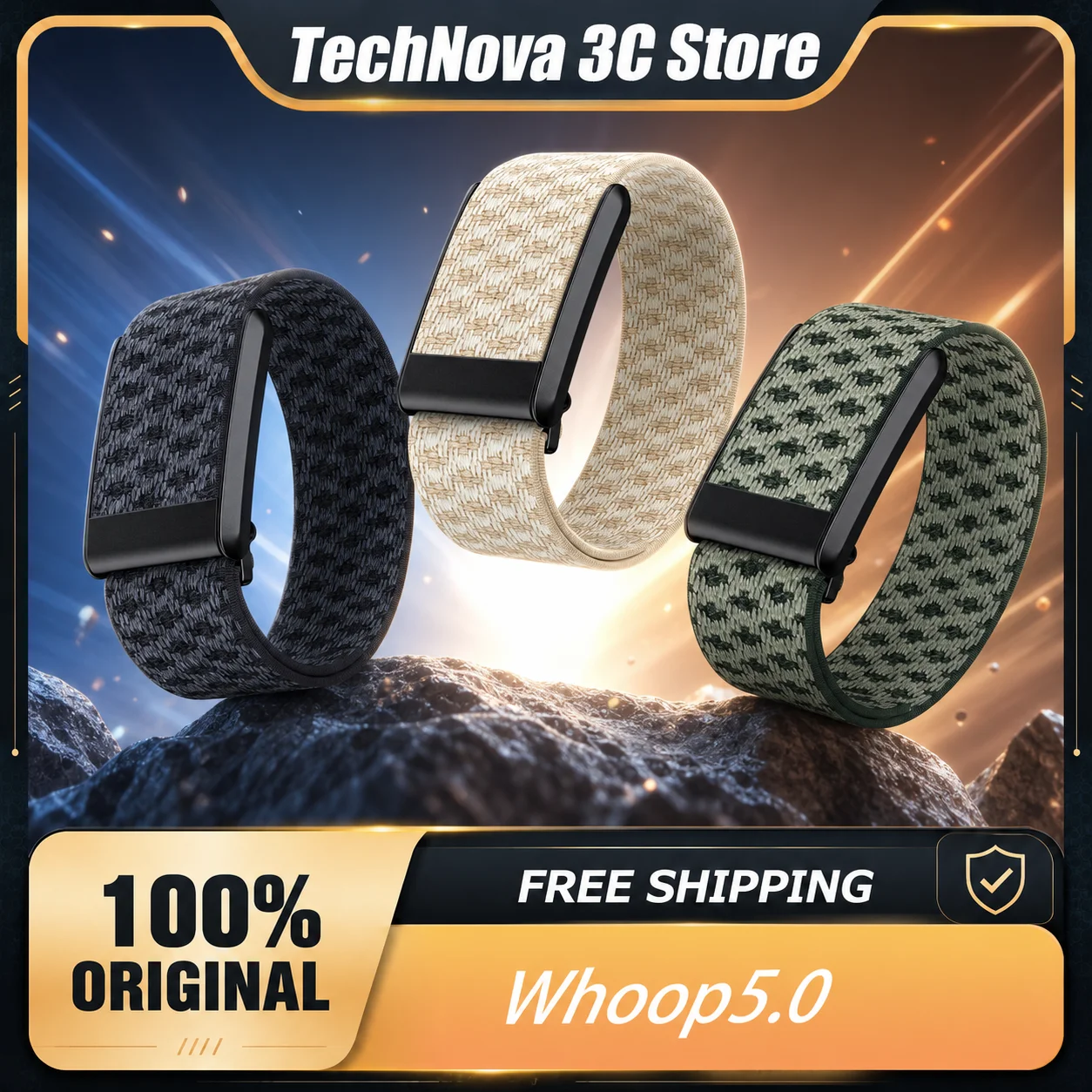 Whoop 5.0 4.0 Band Elastic Sport Strap Soft Wool Wristband Black Hook Replacement Fitness Tracker Workout Accessories