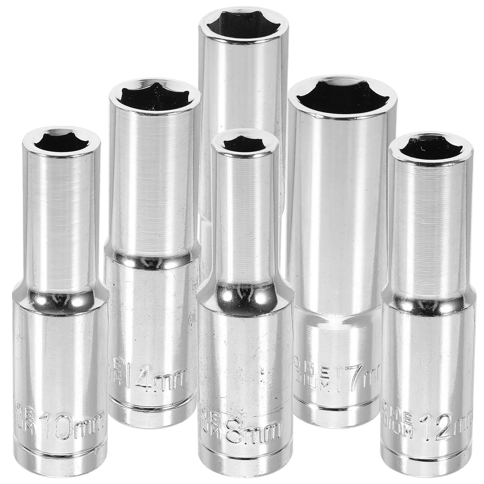 

1/2 Inch Extended Socket Head Wrench Set 8 10 12 14 15 17mm Ratchet Driver Bit Impact Drill Adapter 55 Steel Durability