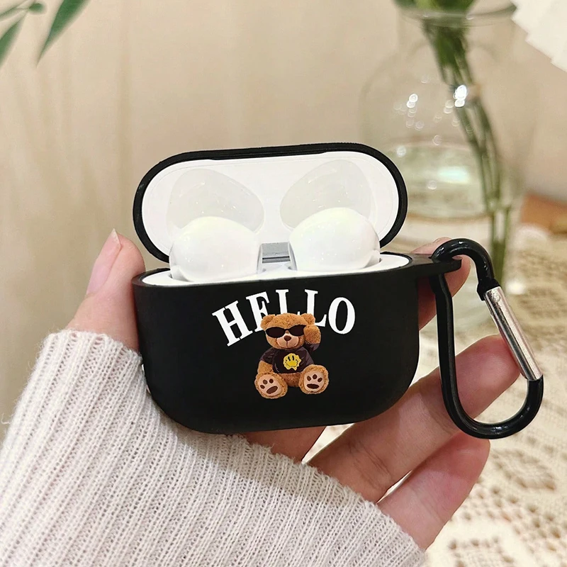 

Bear Printed Case for Airpods Pro Case Silicon Headphone Funda Apple Airpods Pro2 Air Pods 4 3 2 1 Protective Charing Covers