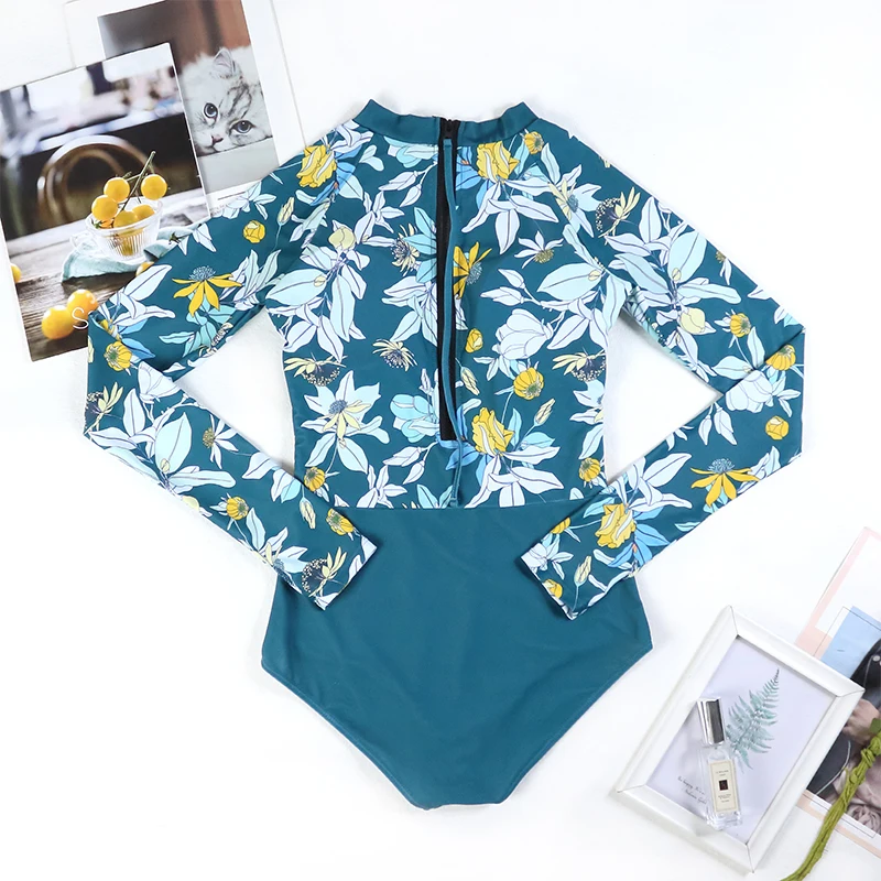 長袖ビキニワンピース水着 2026 水着女性水着水着ビーチウェアモノキニサーフィン女性水着