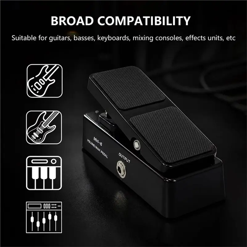 NALFI-For Electric Guitar 2-In-1 Active Volume Foot Pedal-Wah-Wah And Active Volume Control With True