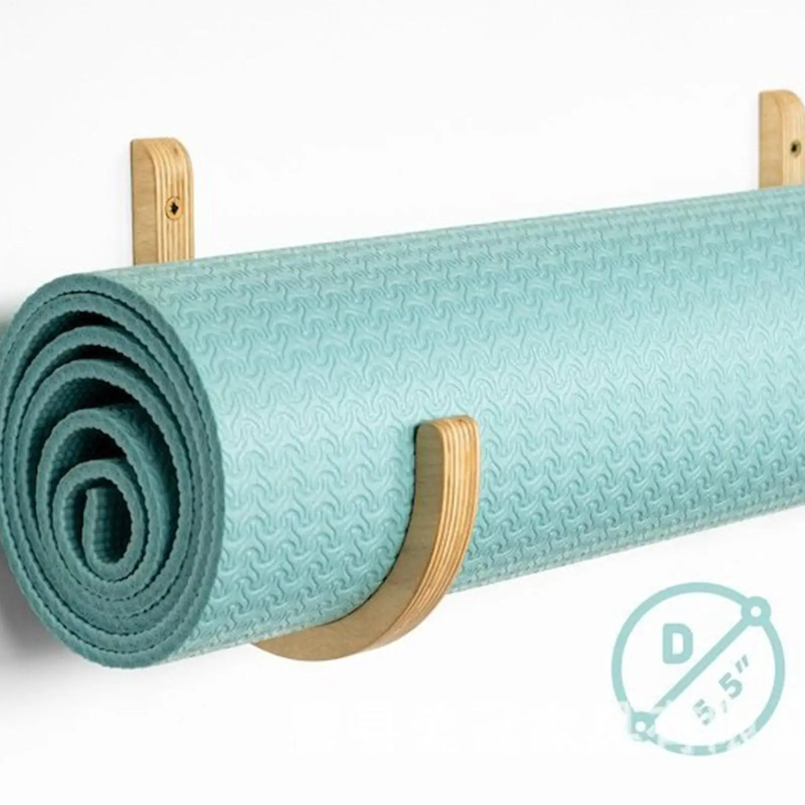 Yoga Mat Wooden Holder Wall Mount Organizer Exercise Accessories Yoga Mat Rack for Home Indoor Workout Equipment Resistance