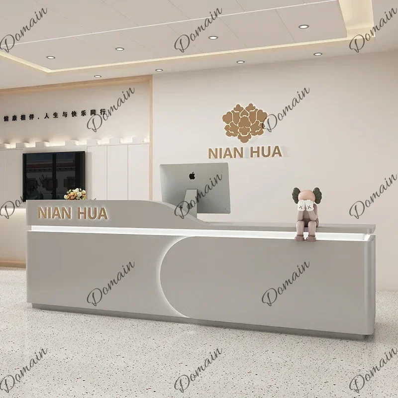 XWelcome Store Reception Desk Cash Beauty Salon Information Standing Reception Desk Simple Luxury Escritorio Postmodern Furnitur