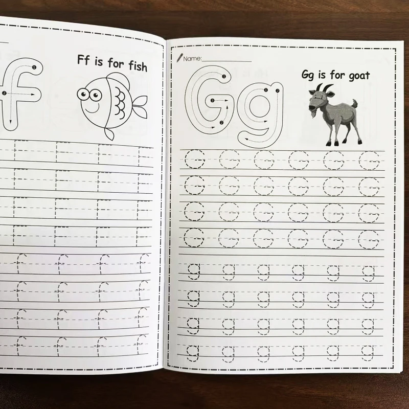 الإنجليزية ABC رسالة المصنف كبير الحروف الصغيرة ممارسة القلم التحكم ممارسة النشاط كتاب الرسوم التوضيحية الممتعة 32 صفحة #5