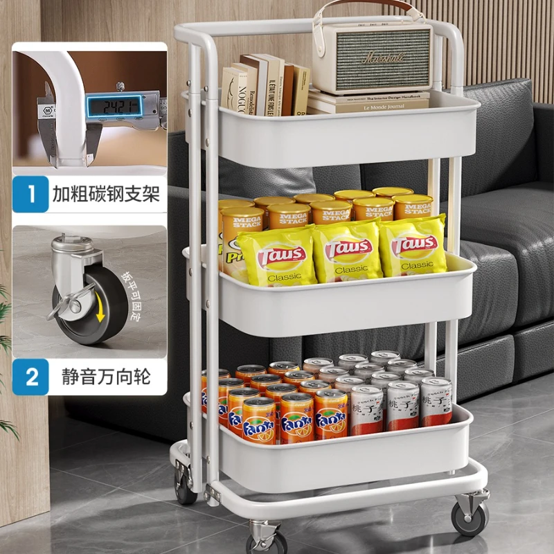 Rack de armazenamento multicamadas para carrinho, estante móvel para lanches