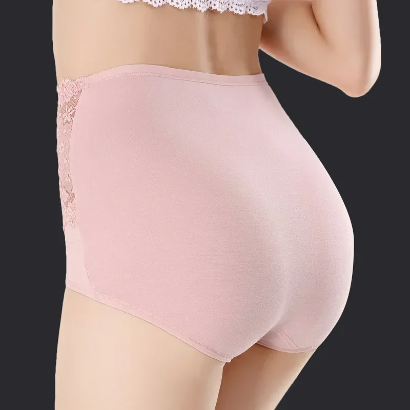 Roupa interior sexy de renda para mulheres, cintura alta, fina, sem costura, cuecas sem traceless, modelador, abdômen quadril, emagrecimento calcinha, calcinha lingerie