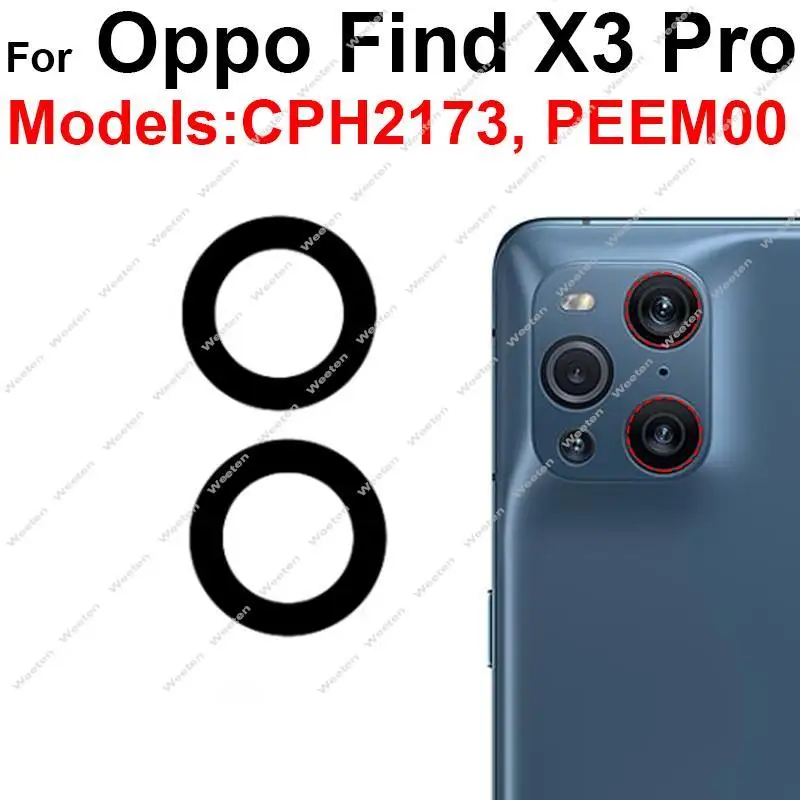 Dla OPPO Find X2 X3 X5 Pro X2 X3 Neo X2 X3 X5 Lite Tylny szklany obiektyw główny Tylny obiektyw aparatu Naklejka szklana Wymiana