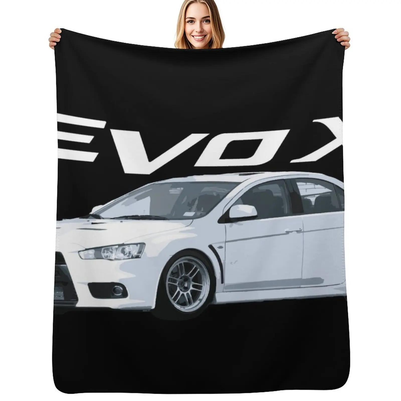 

Evo X Wicked White RPF1 Throw Blanket Foldable Soft Warm Blanket for Outdoor Use