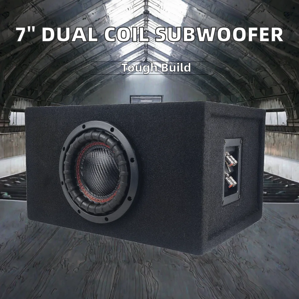 OEM Factory's 8 Inch Dual Coils 12-24V 301-500W Stereo Rechargeable Battery Car Audio Subwoofer Enclosure Passive RMS 400W for